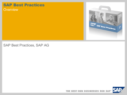 SAP Best Practices Overview SAP Best Practices, SAP AG