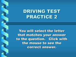 DRIVING TEST PRACTICE 2