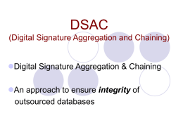 DSAC (Digital Signature Aggregation and Chaining)  Digital Signature Aggregation &amp; Chaining