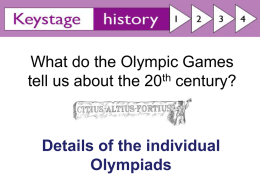 What do the Olympic Games tell us about the 20 century?