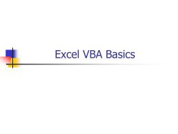 Excel VBA Basics