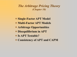 The Arbitrage Pricing Theory