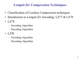 Lempel-Ziv Compression Techniques