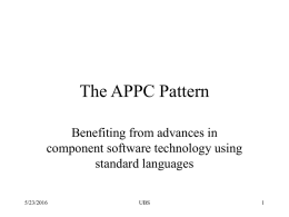 The APPC Pattern Benefiting from advances in component software technology using standard languages