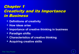 Chapter 1 Creativity and its Importance in Business 
