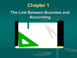 Chapter 1 The Link Between Business and Accounting 1