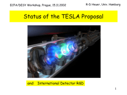 Status of the TESLA Proposal and:   International Detector R&amp;D