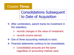 Consolidations Subsequent to Date of Acquisition Three