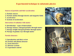 Experimental technique in subatomic physics