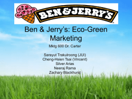 Ben &amp; Jerry’s: Eco-Green Marketing