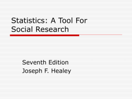 Statistics: A Tool For Social Research Seventh Edition Joseph F. Healey