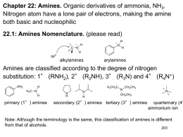 Chapter 22: Amines. 22.1: Amines Nomenclature. .