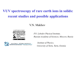 VUV spectroscopy of rare earth ions in solids: V.N. Makhov