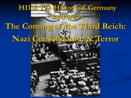 The Coming of  the Third Reich: Nazi Consolidation &amp; Terror