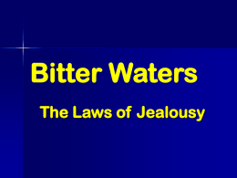 Bitter Waters The Laws of Jealousy