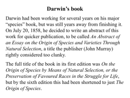 Darwin’s book