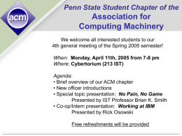 Association for Computing Machinery Penn State Student Chapter of the