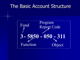 3 - 5850 - 050 - 311 The Basic Account Structure Fund Function
