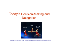 Today’s Decision-Making and Delegation RN
