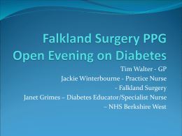 Tim Walter - GP Jackie Winterbourne - Practice Nurse - Falkland Surgery