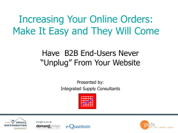 Increasing Your Online Orders: Make It Easy and They Will Come