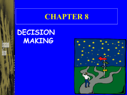 CHAPTER 8 DECISION MAKING