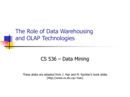 The Role of Data Warehousing and OLAP Technologies