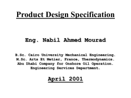 Product Design Specification Eng. Nabil Ahmed Mourad