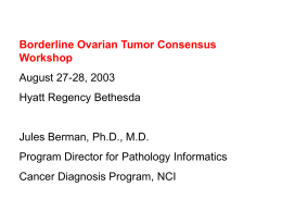 Borderline Ovarian Tumor Consensus Workshop August 27-28, 2003 Hyatt Regency Bethesda