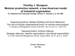 Timothy J. Sturgeon: Modular production network: a new American model