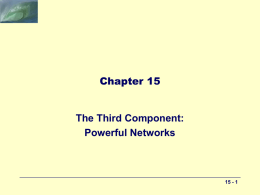 Chapter 15 The Third Component: Powerful Networks 15 - 1