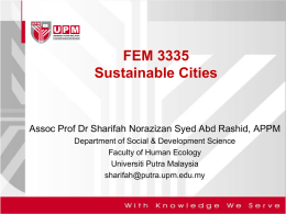 FEM 3335 Sustainable Cities