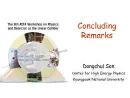 Concluding Remarks Dongchul Son Center for High Energy Physics