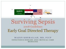 Surviving Sepsis Early Goal Directed Therapy 2008 Guidelines