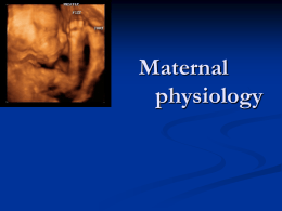 Maternal physiology