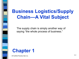 Business Logistics/Supply —A Vital Subject Chain Chapter 1