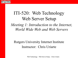 ITI-520:  Web Technology Web Server Setup