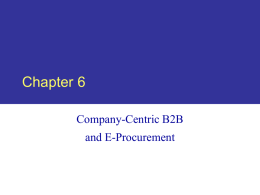 Chapter 6 Company-Centric B2B and E-Procurement