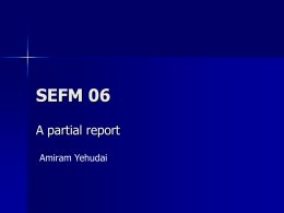 SEFM 06 A partial report Amiram Yehudai