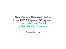 Near-Surface Data Assimilation in the NCEP Regional GSI system: