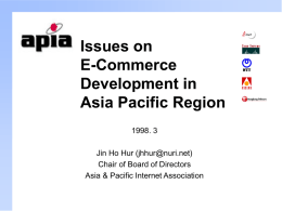 Issues on E-Commerce Development in Asia Pacific Region