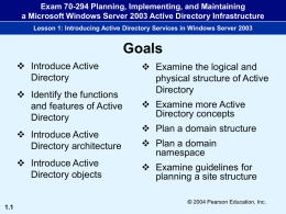 Exam 70-294 Planning, Implementing, and Maintaining