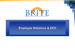 Employee Relations &amp; EEO