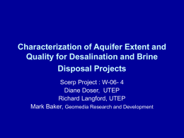 Characterization of Aquifer Extent and Quality for Desalination and Brine Disposal Projects