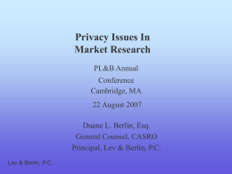 Privacy Issues In Market Research