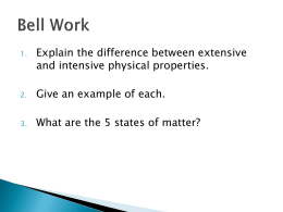 Explain the difference between extensive and intensive physical properties.