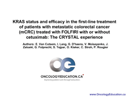 KRAS status and efficacy in the first-line treatment
