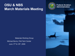 OSU &amp; NBS March Materials Meeting Federal Aviation Administration