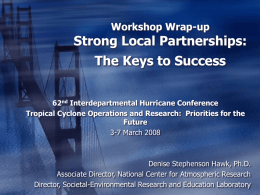 Strong Local Partnerships: The Keys to Success Workshop Wrap-up