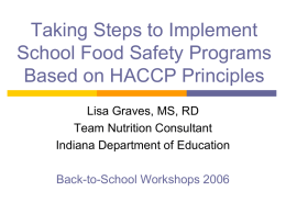 Taking Steps to Implement School Food Safety Programs Based on HACCP Principles
